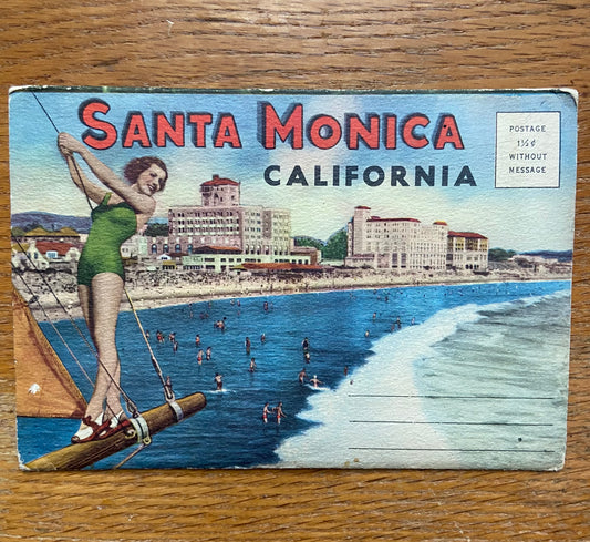 Vintage postcard folder - Santa Monica