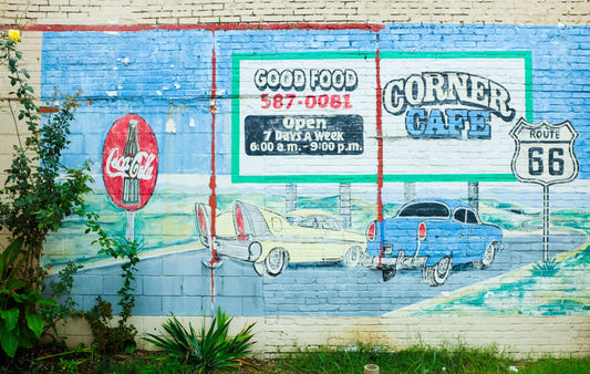 Corner Cafe mural, Tulsa, OK Route 66 photographic print