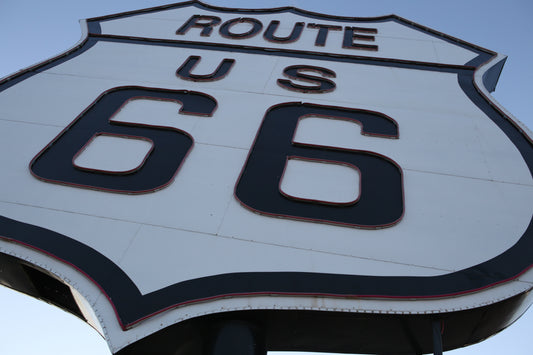 Giant Route 66 shield by day photographic print